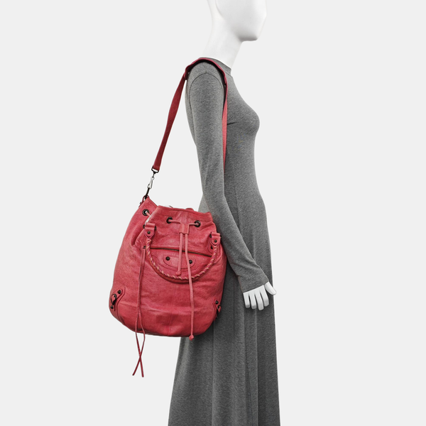 Pompon Bag Calfskin Pink