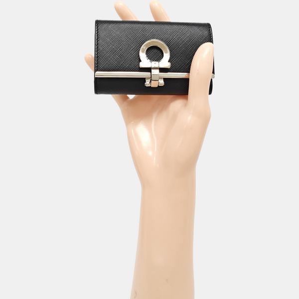 Gancio Calfskin Black Key Pouch