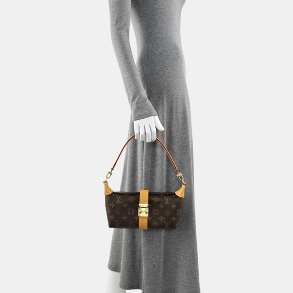 Pochette Mia Monogram Coated Canvas Brown