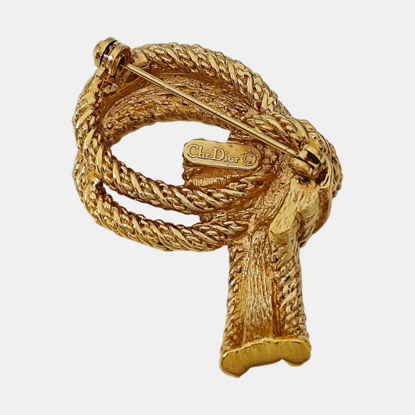 Twist Round Metal Gold Brooch