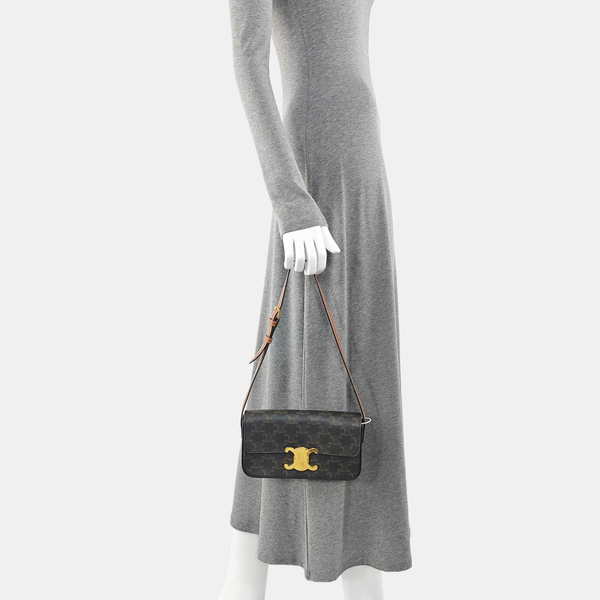 TRIOMPHE Small Coated Canvas Brown