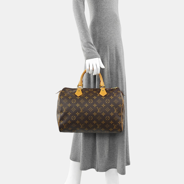 SPEEDY 30 Monogram Coated Canvas Brown