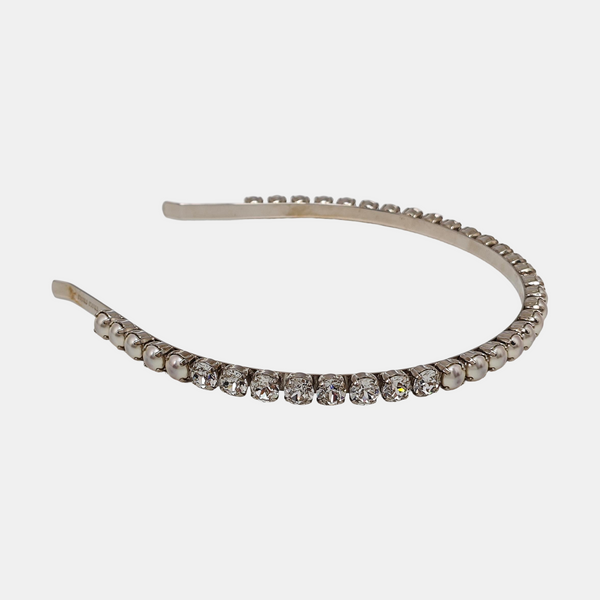 Synthetic Crystal Hairband Silver