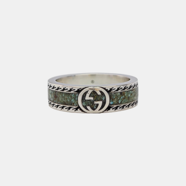 Interlocking G 925 Sterling Silver Ring HK 15