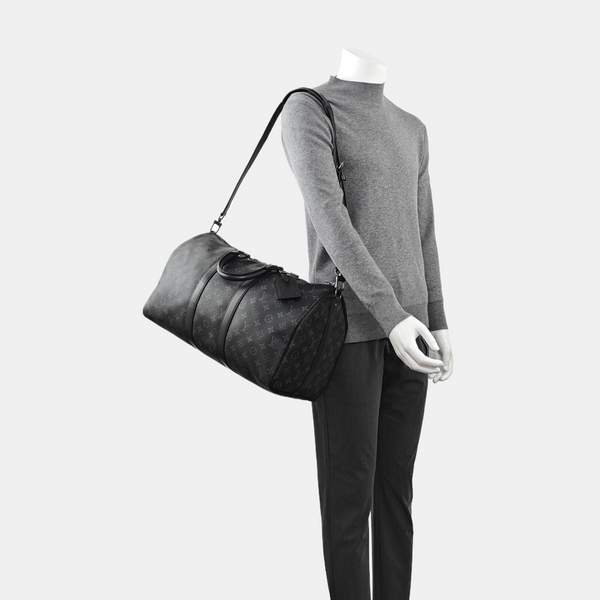 KEEPALL 45 Monogram Coated Canvas Black