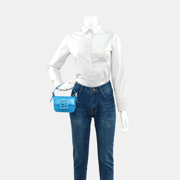 Lambskin Shoulder Bag Mini Blue