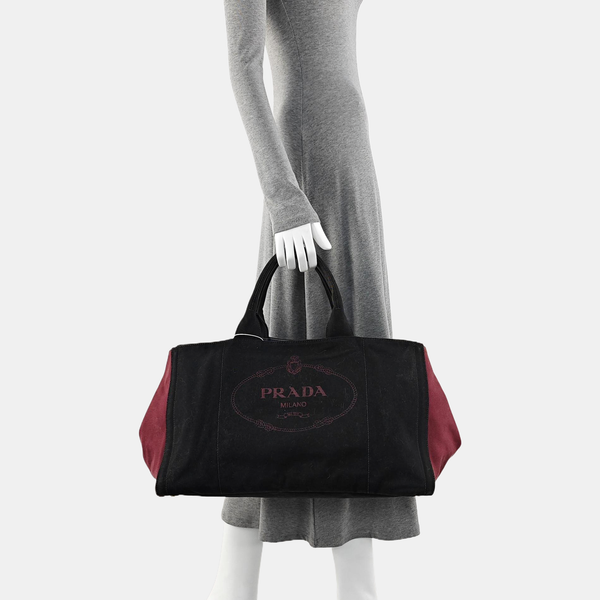 Canvas Top Handle Bag Black