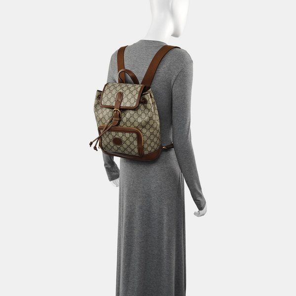 Monogram Coated Canvas Backpack Black