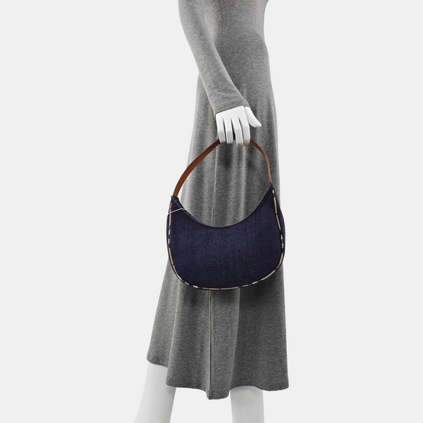 Denim Top Handle Bag Blue