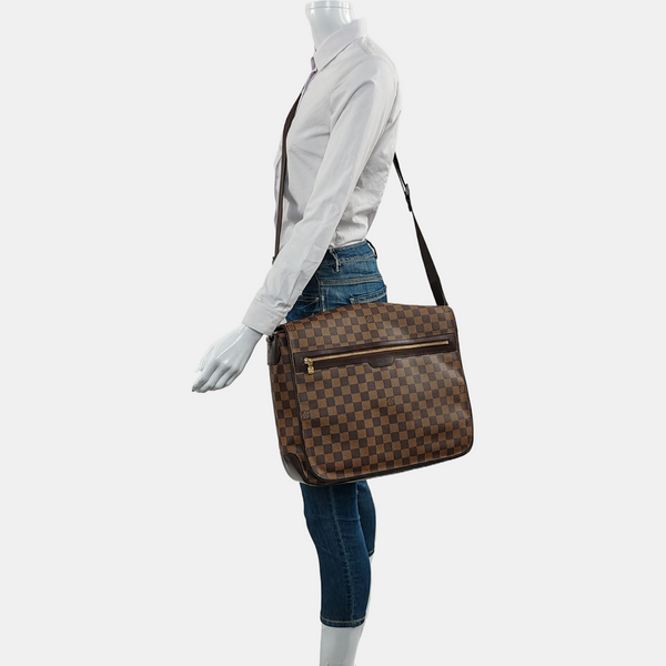 SPENCER Damier Ebene Coated Canvas Brown