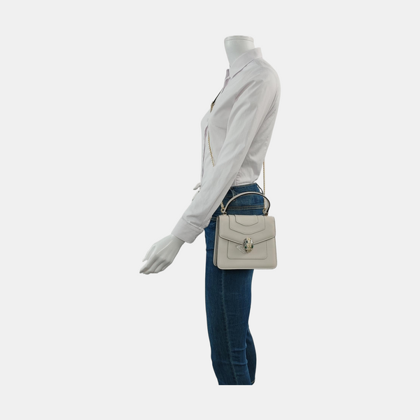 SERPENTI FOREVER Small Calfskin White