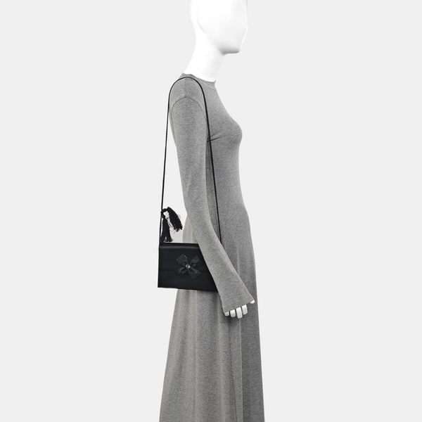 Silk Satin Clutch Black