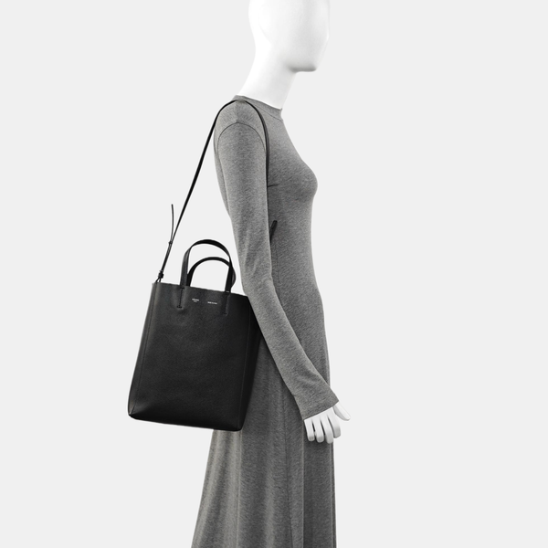 Authenticated pre-owned VERTICAL CABAS Small Calfskin Black - Tote Bag at Looply