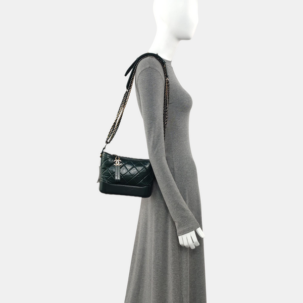 Authenticated pre-owned GABRIELLE Small Quilted Calfskin Green - Shoulder Bag at Looply