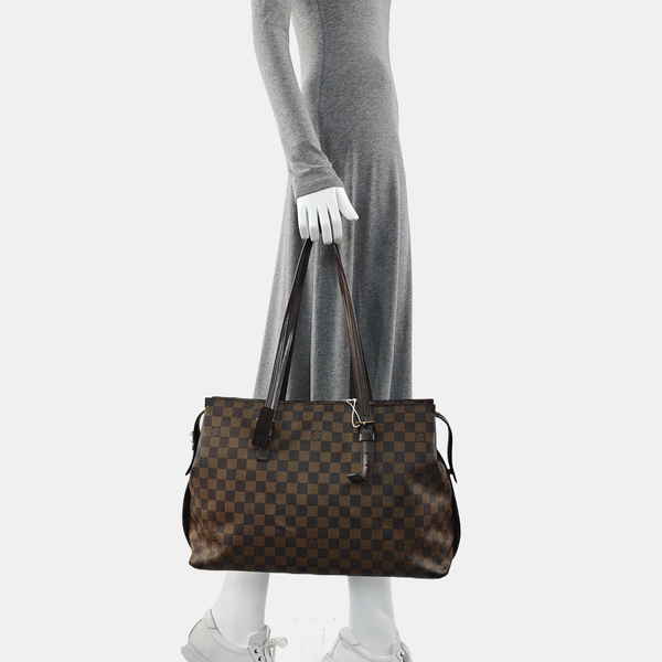 CHELSEA Damier Ebene Coated Canvas Brown