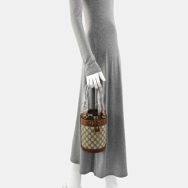 Horsebit 1955 Small Coated Canvas Beige