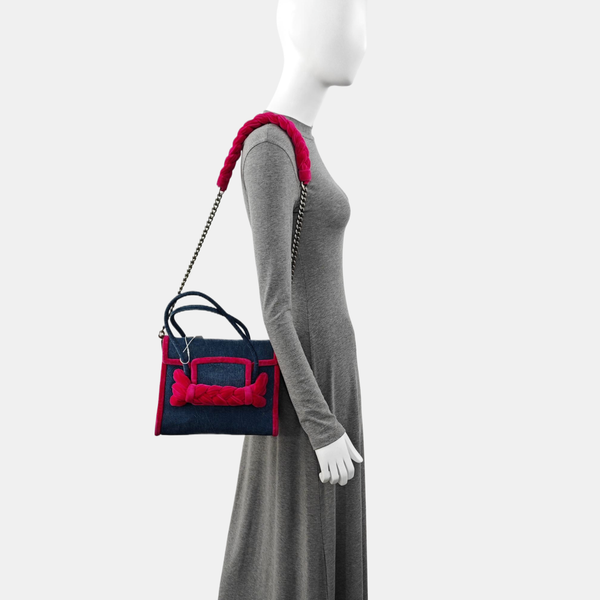 Fabric Shoulder Bag Blue