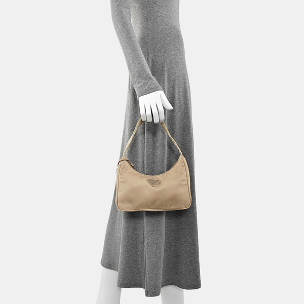 Authenticated pre-owned Re-Edition Nylon Brown - Top Handle Bag at Looply