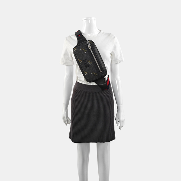 GG Supreme Monogram Coated Canvas Black