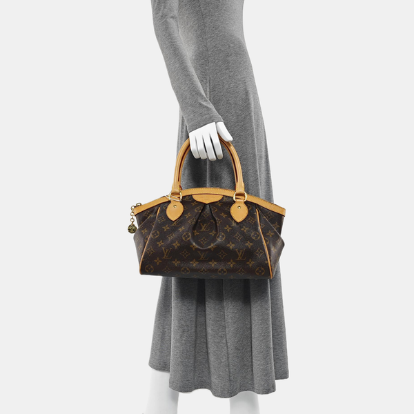 Monogram Coated Canvas Top Handle Bag Brown