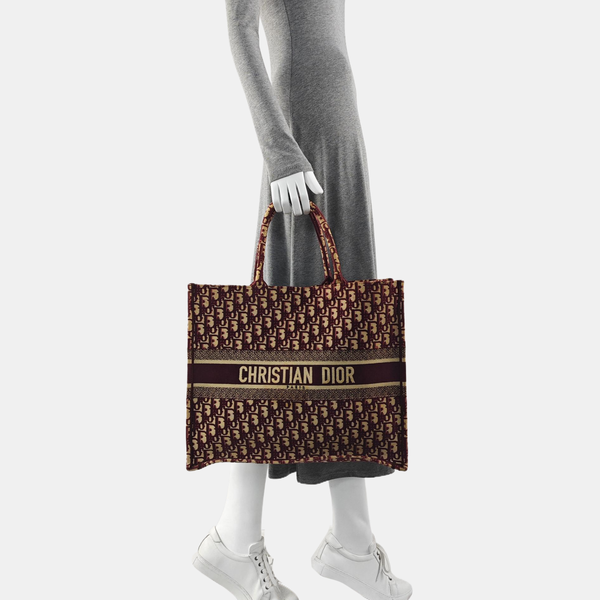 Book Tote Large Oblique Canvas Red