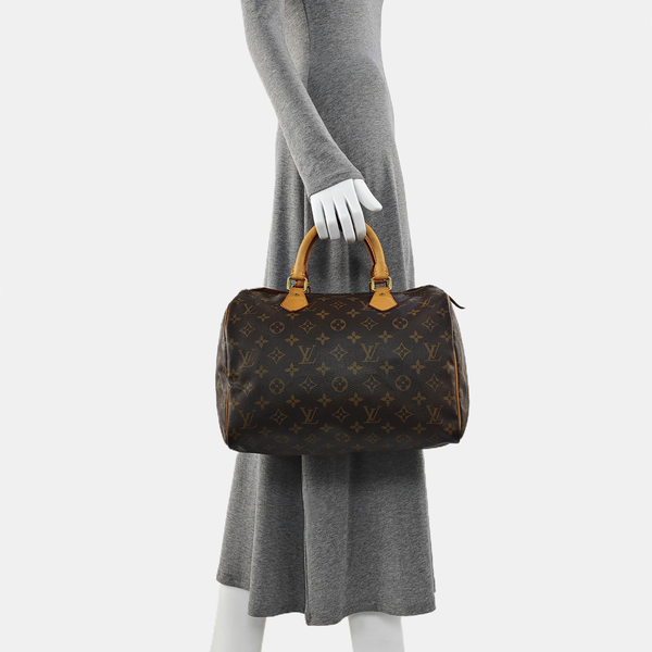 SPEEDY 30 Monogram Coated Canvas Brown