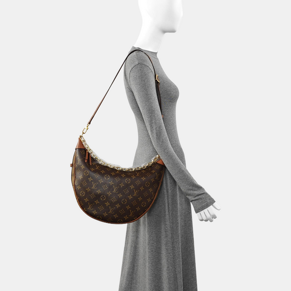 LOOP HOBO Monogram Coated Canvas Brown