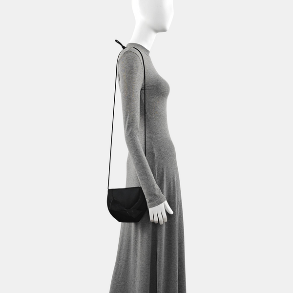 Silk Satin Shoulder Bag Black