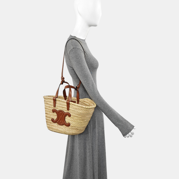 TEEN TRIOMPHE CELINE CLASSIC Small Straw Beige