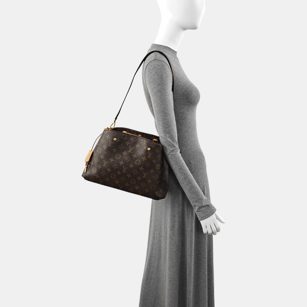 MONTAIGNE MM Monogram Coated Canvas Brown