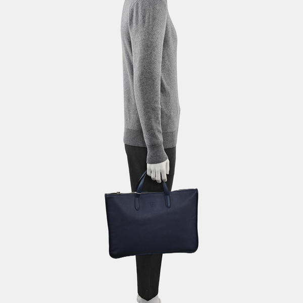 Calfskin Top Handle Bag Blue