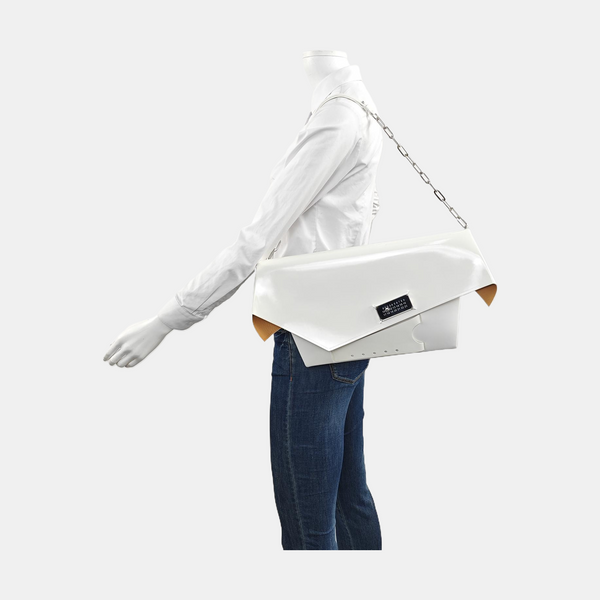 Patent Leather Shoulder Bag White
