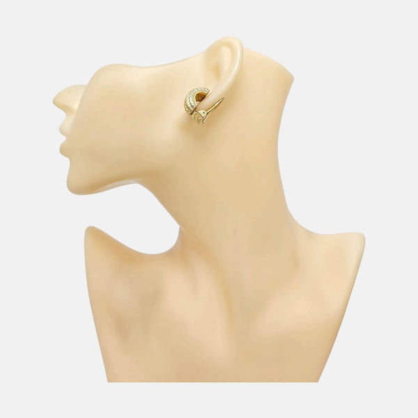 Twist Round Metal Gold Clip On Earrings