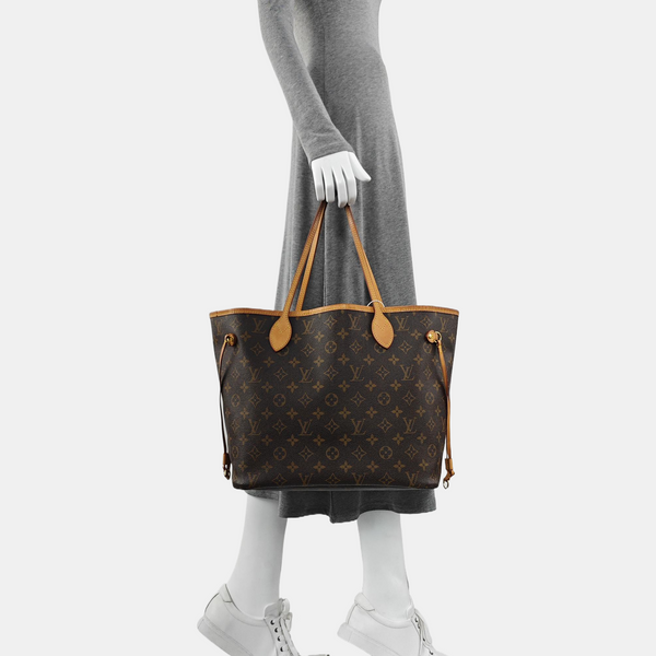 Authenticated pre-owned NEVERFULL MM Monogram Coated Canvas Brown - Tote Bag at Looply