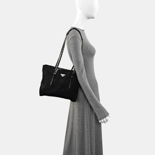 Nylon Shoulder Bag Black