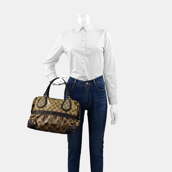 Monogram Coated Canvas Tote Bag Brown