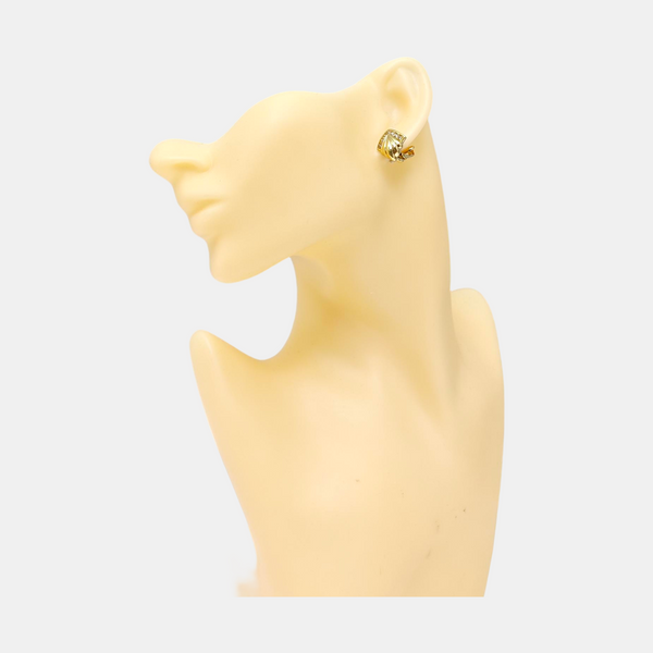 Twist Round Lab-Grown Diamond Gold Clip On Earrings