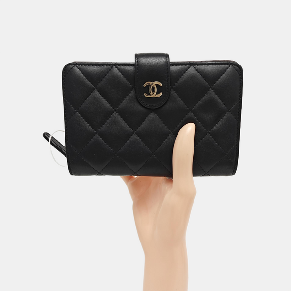 Quilted Lambskin Wallet Black