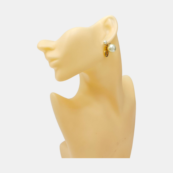 Faux Pearl Gold Stud Earrings