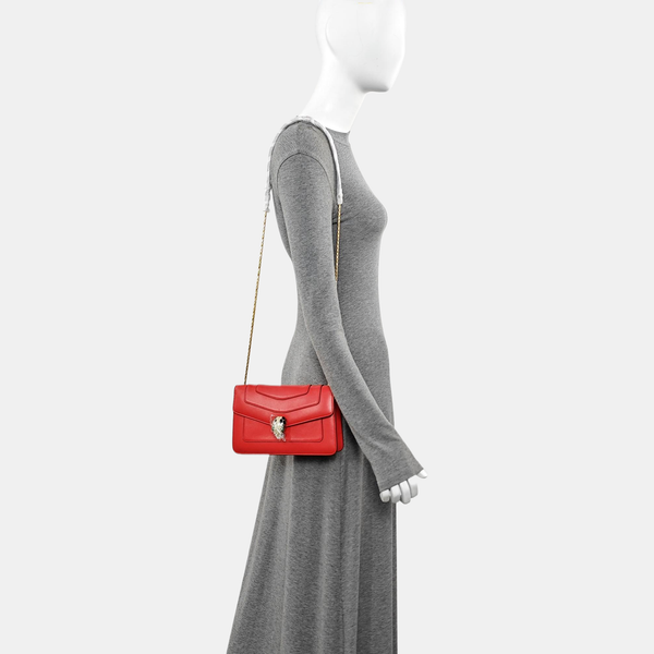 SERPENTI FOREVER Small Calfskin Red