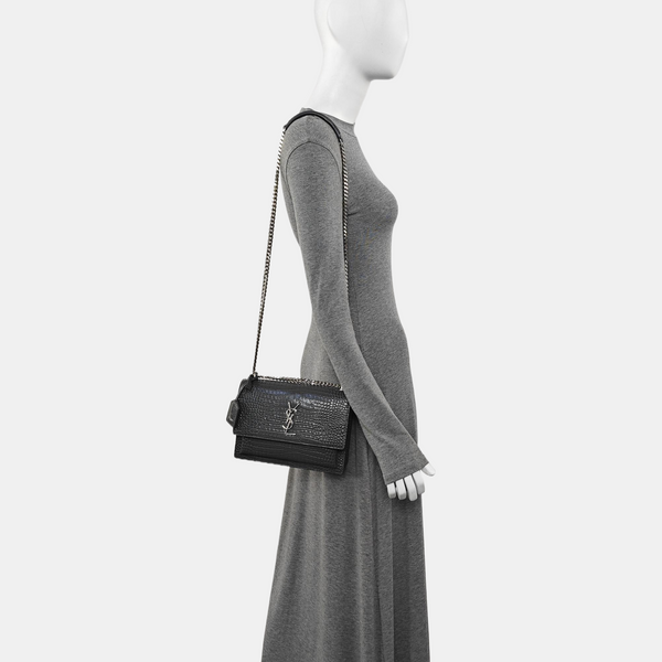 SUNSET Medium Calfskin Gray