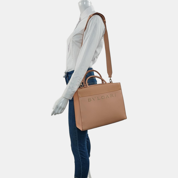 BVLGARI Medium Calfskin Brown