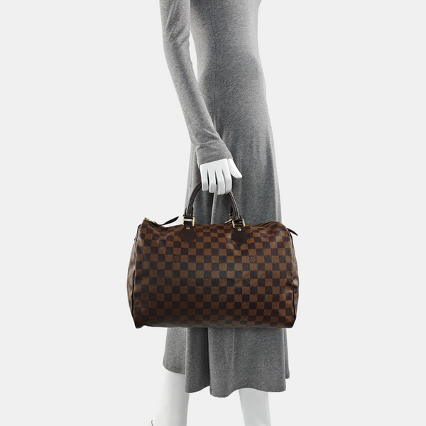 SPEEDY 35 Damier Ebene Coated Canvas Brown
