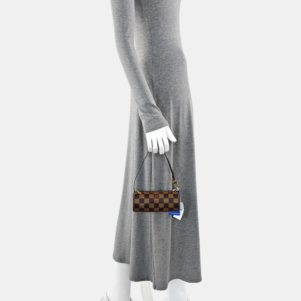 PAPILLON Mini Damier Ebene Coated Canvas Brown