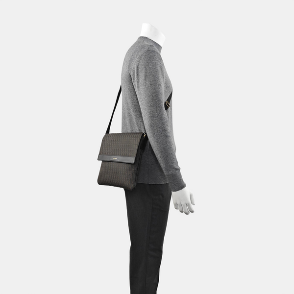 Coated Canvas Shoulder Bag Brown