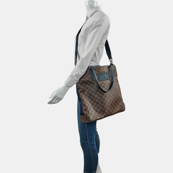 Damier Ebene Coated Canvas Brown