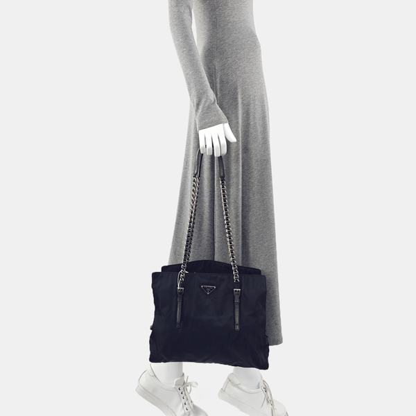 Nylon Tote Bag Blue