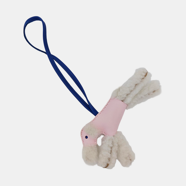 Leather Bag Charm White