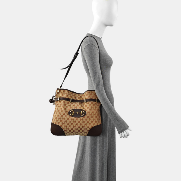 Authenticated pre-owned Horsebit Chain Monogram Canvas Brown - Shoulder Bag at Looply