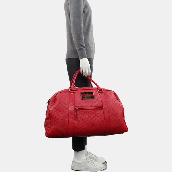 Microguccissima Monogram Leather Red